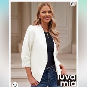 NWOT White Open Front Blazer